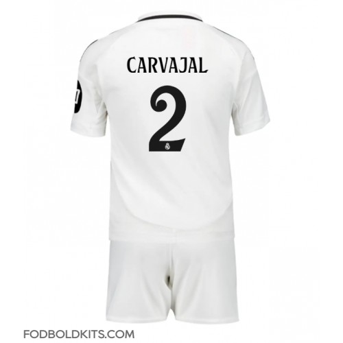 Real Madrid Daniel Carvajal #2 Hjemmebanesæt Børn 2024-25 Kortærmet (+ Korte bukser)